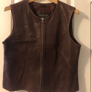 Banana Republic Brown Leather Vest - Large